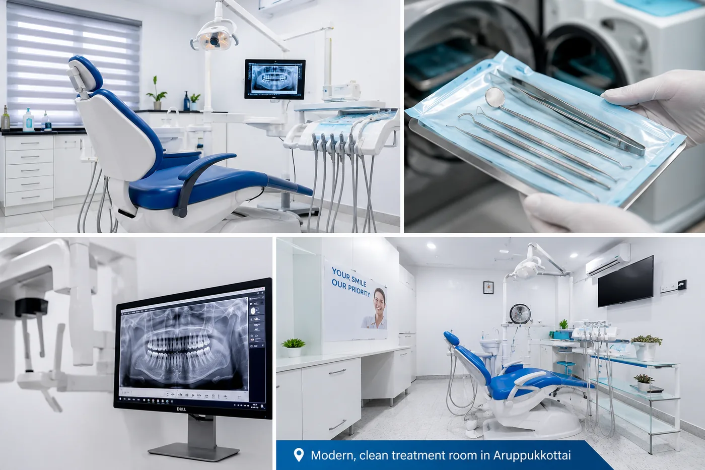 Anbu Dental Clinic Aruppukkottai — modern dental chair in a bright, clean treatment room