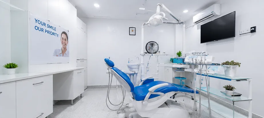 Treatment room at Anbu Dental Clinic, Aruppukkottai
